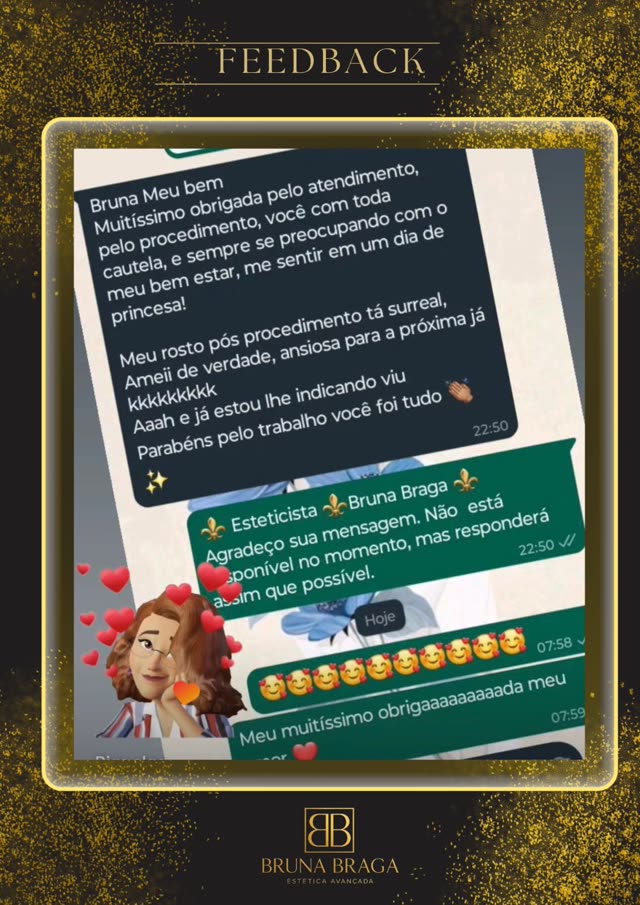 Depoimento de cliente agradecendo pelo cuidado durante o procedimento