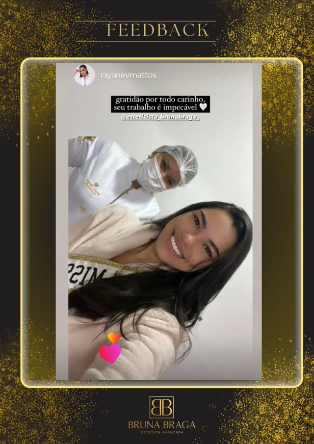 Depoimento de Rayane Mattos no Instagram elogiando o trabalho impecável