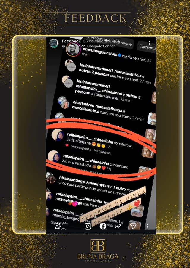 Comentários de clientes satisfeitas no Instagram
